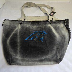 NFL Carolina Panthers Vintage Canvas Tote Official NFL Gear  Faded Black/Gray